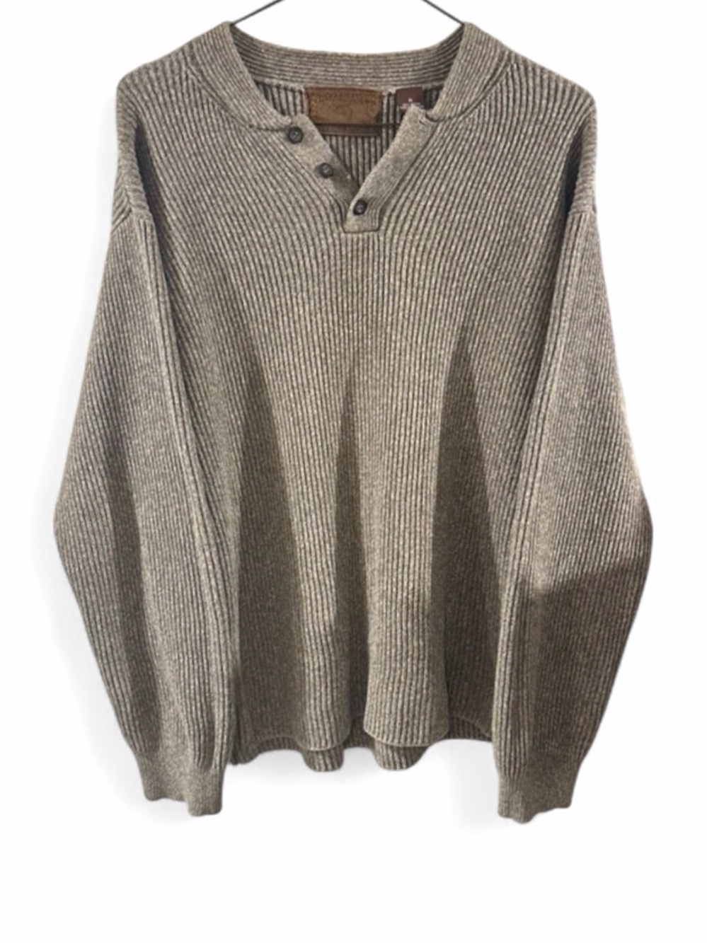 VTG Men’s Ribbed Henley Knit Sweater Size XL